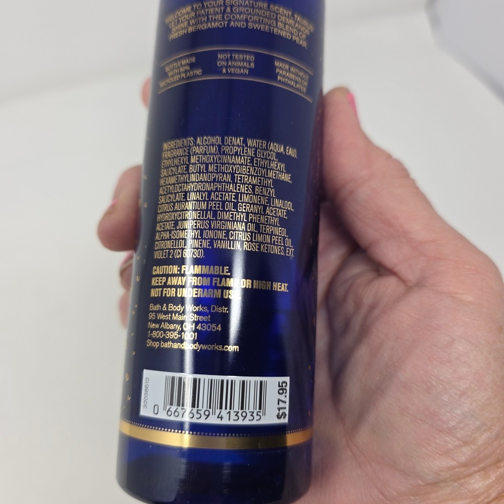 Bath & Body Works Taurus Fine Fragrance Mist 8 oz Blue Zodiac Collection New - Picture 7 of 7